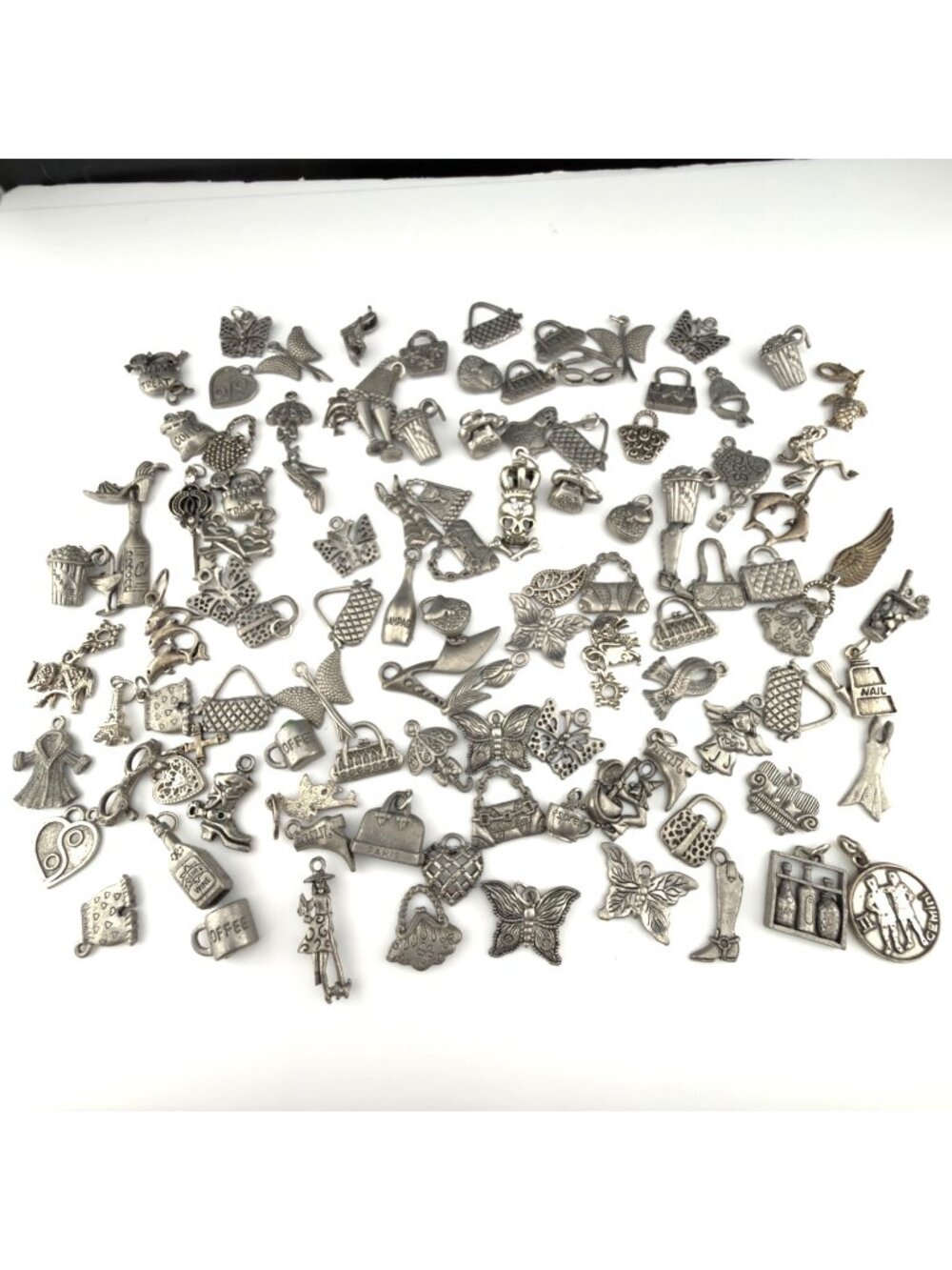 Assorted Silver Tone Charms For Jewelry Making Crafting DIY Projects